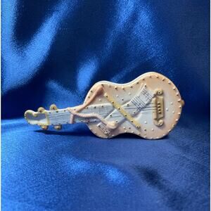 Vintage Ardalt Bisque Porcelain Wall Pocket Guitar Planter